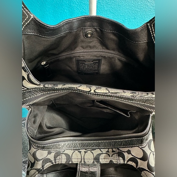 Coach Signature Monogram Soho Lynn Black Canvas Leather Shoulder Bag - Picture 7 of 12